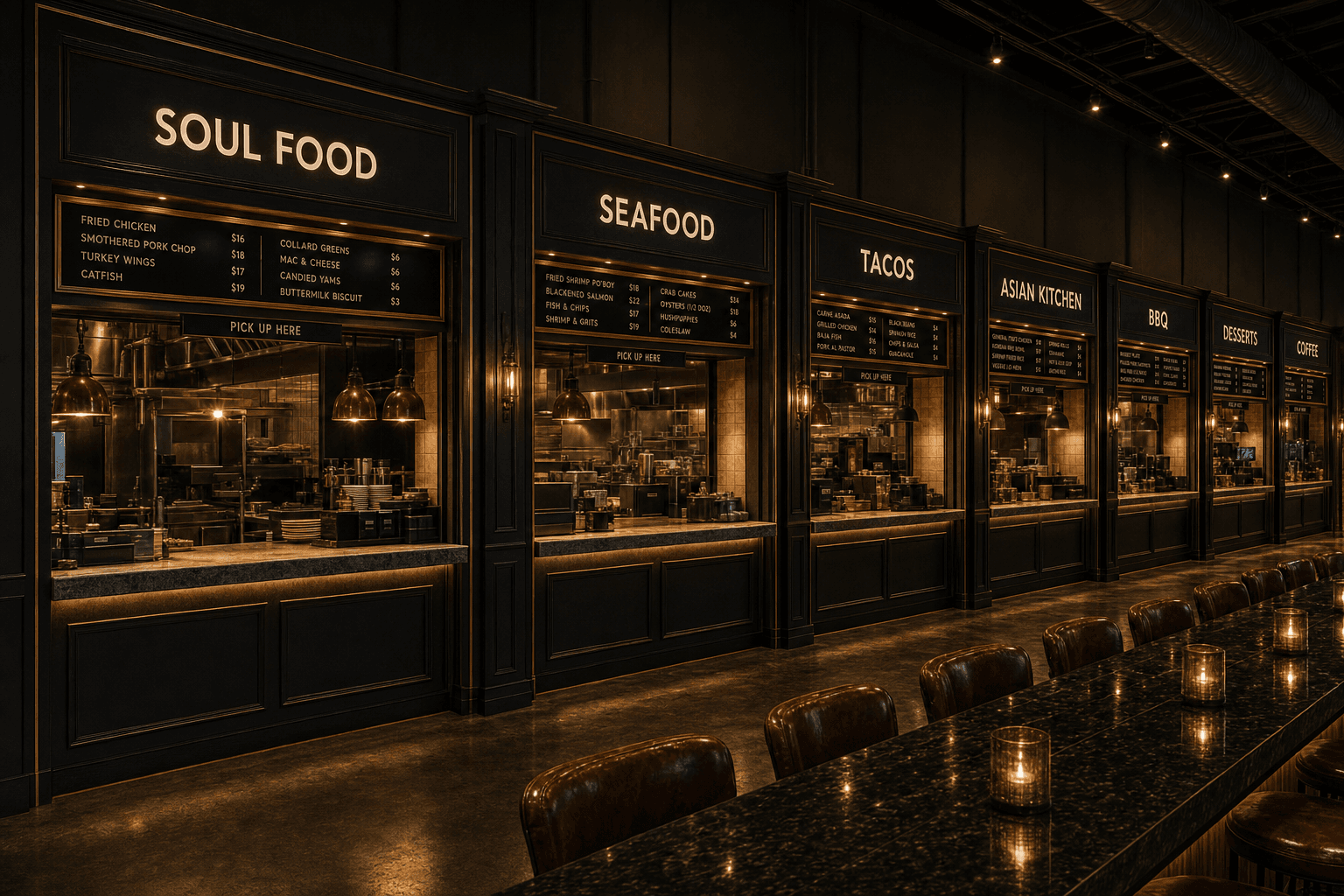 Crave Food Hall close-up