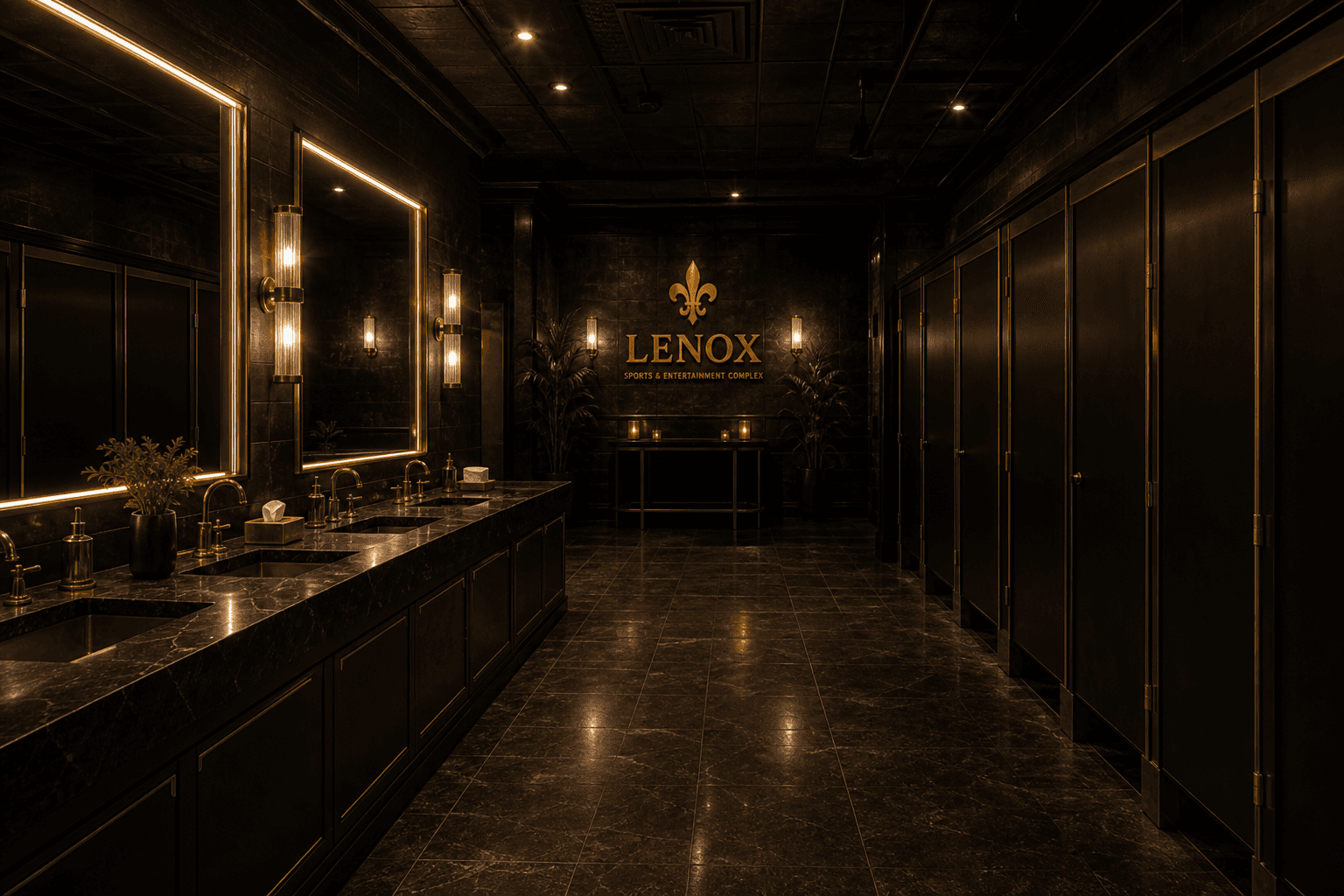 Front-right · black / gold finish